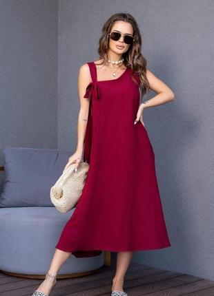 Платье для женщин цвет бордовый размеры 4xl, 5xl fi_008313