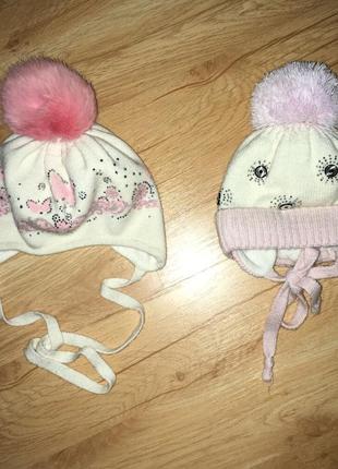 Зимние шапки для девочки 12-18 мес5 фото