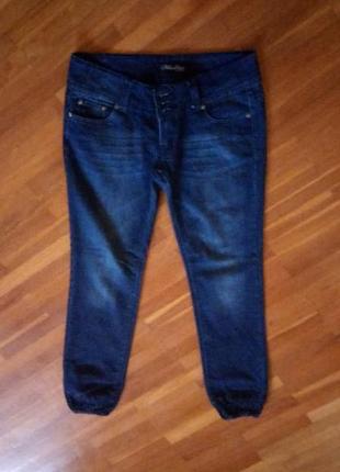 Дешево стильні завужені темно сині джинси 42р. miss one2 фото