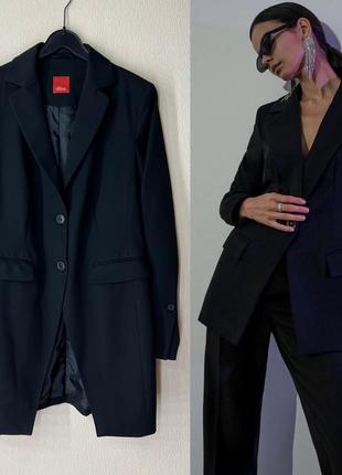 Черный удлиненный пиджак s.oliver