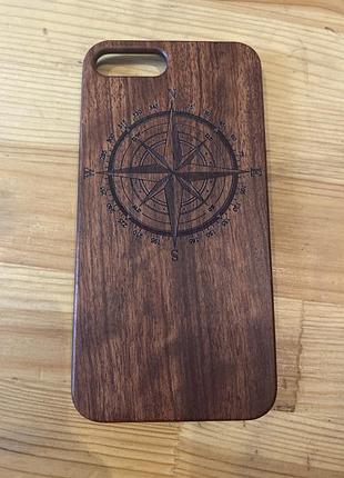 Деревянный чехол black wood iphone 7+, 8+