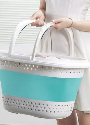 Сложная пластиковая корзина для белья с ручками lidi