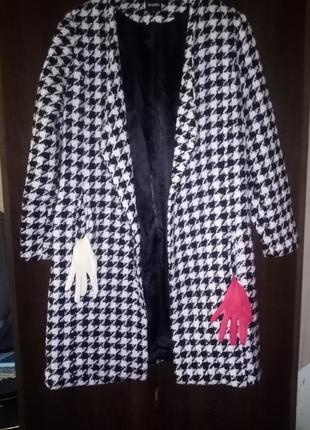 Оригинальное пальто в гусиную лапку от missguided, в размере s3 фото