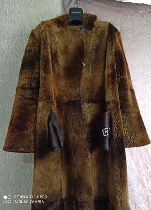 Модне шкіряне пальто хутро лисиці by batuhan made in turky3 фото
