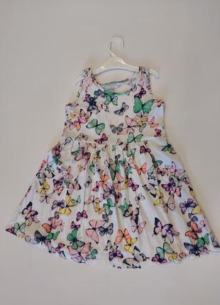 Летнее платье  сарафан h&m с разноцветными бабочками 3-4 года