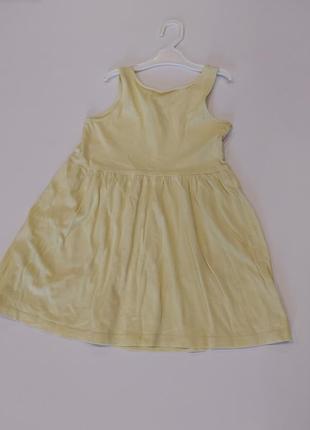 Летнее платье лимонного цвета h&m с котенком 3-4 года2 фото