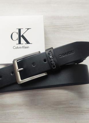 Мужской кожаный ремень  calvinklein коробка в подарок!