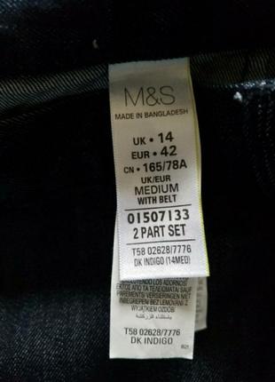 Новые укороченные зауженные брюки из джинсовой ткани m&amp;s размер 14-16 uk5 фото