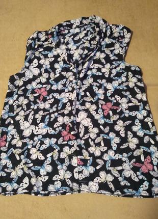 Блуза в бабочках шифон футболка