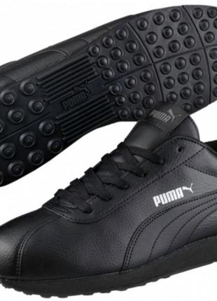 Кроссовки puma turin черние кожание спортивние кемпенгрвие кеди casual