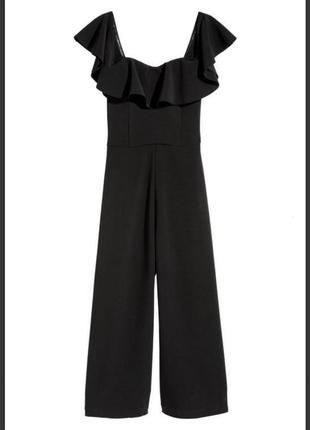 Женский комбинезон брючный с открытыми плечами h&m кюлотами🖤
