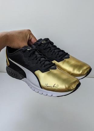 ❗️❗️❗️кроссовки для бега "puma" ignite ausain bolt black&amp;gold elite for running 44 р. оригинал