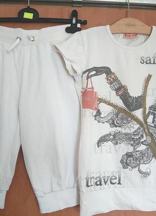2шт в лоте бриджи плюс футболка 140 рост