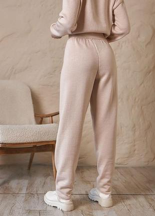 Женские классические вязаные брюки, удобные вязаные брюки спортивного стиля, теплые вязаные брюки5 фото
