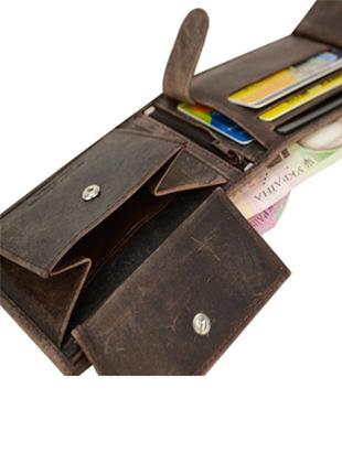 Вмісткий чоловічий шкіряний гаманець always wild коричневий7 фото