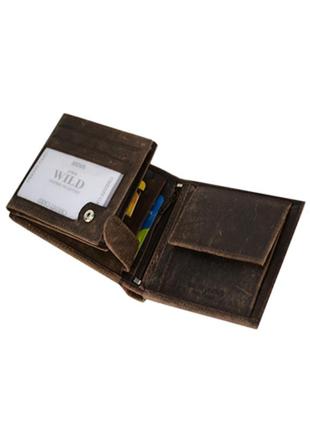 Вмісткий чоловічий шкіряний гаманець always wild коричневий8 фото