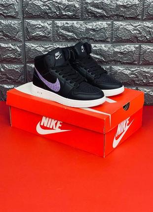 Nike хайтопы подростковые черные с белой подошвой размеры 35-414 фото