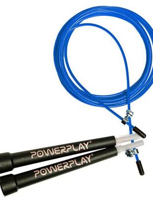 Скакалка швидкісна powerplay 4202 ultra speed rope синя (2,9m.)