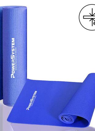 Килимок для йоги та фітнесу power system ps-4014 pvc fitness-yoga mat blue (173x61x0.6)