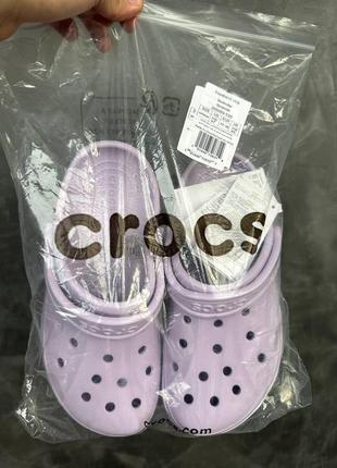 Кроксы crocs bayaband сиреневые женские сабо  / шлепанцы3 фото