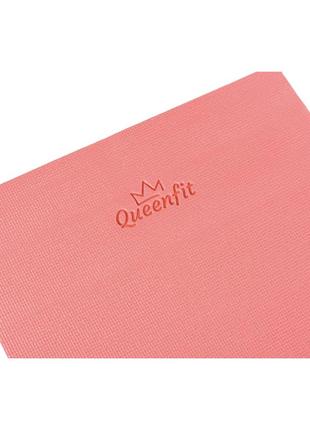 Килимок (мат) для фітнесу та йоги queenfit 0,5 см темно-рожевий3 фото