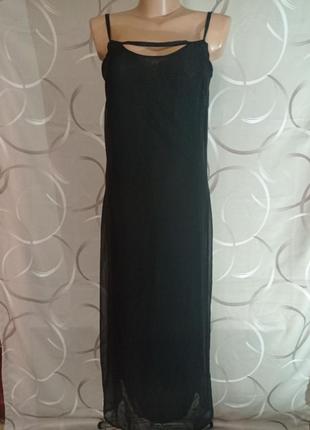 Платье макси в бельевом стиле,шифоновая,черный цвет, производство имталия2 фото