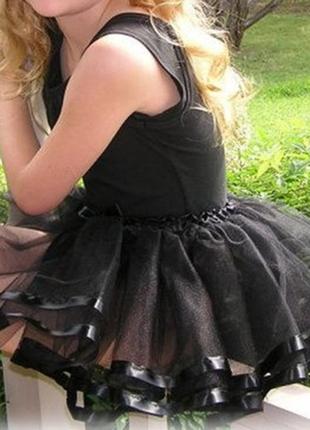 Нарядная, праздничная юбка, черная, р. 100-140 см.