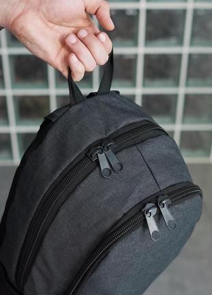 Міський рюкзак темний меланж без лого9 фото