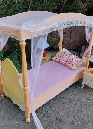 Меблі для ляльки барбі спальня ігровий набір ліжко3 фото