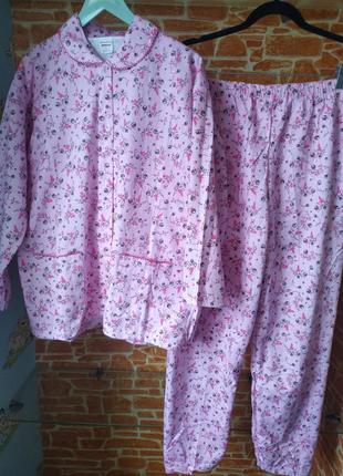 Комплект пижама размер l-xl длинный рукав байка