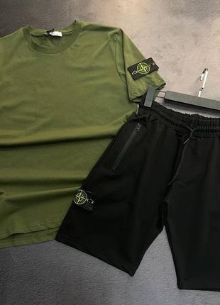 Костюм stone island // комплект футболка + шорти стон айленд