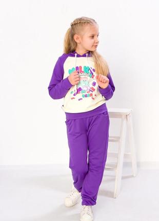 Спортивный костюм для девочек сиреневый, яркий спортивный комплект, фиолетовый спортивный костюм8 фото