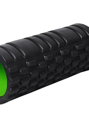 Масажний ролик (роллер) powerplay 4025 massage roller чорно-зелений (33x15см.)