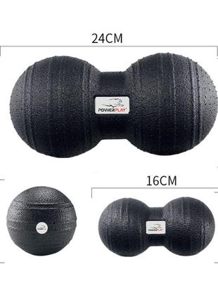 Набір масажних м'ячиків powerplay 4007 epp massage ball чорні (3 шт.)2 фото