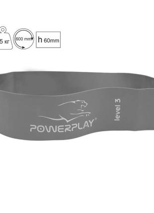Резинка для фітнесу powerplay 4140 level 3 stretch band (11-15 кг.) сіра