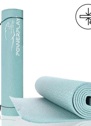 Килимок для йоги та фітнесу powerplay 4010 pvc yoga mat м'ятний (173x61x0.6)