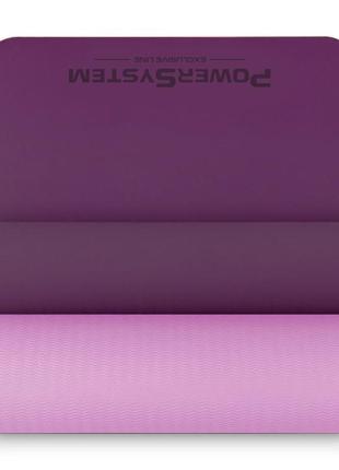 Килимок для йоги та фітнесу power system ps-4060 tpe yoga mat premium purple (183х61х0.6)