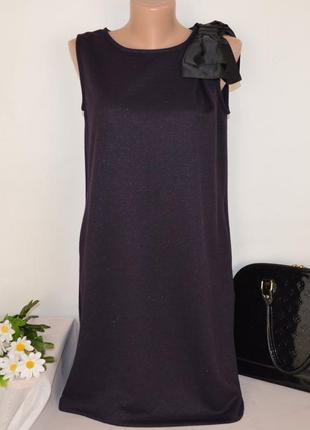 Брендовое фиолетовое миди платье с бантом и карманами sabra турция переливается этикетка1 фото
