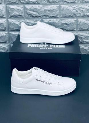 Philipp plein белые кроссовки мужские 41-45 / подростковые 36-417 фото