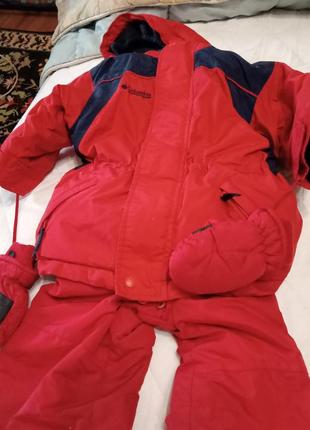 Зимний лыжный детский красный костюм 2-3-4р1 фото