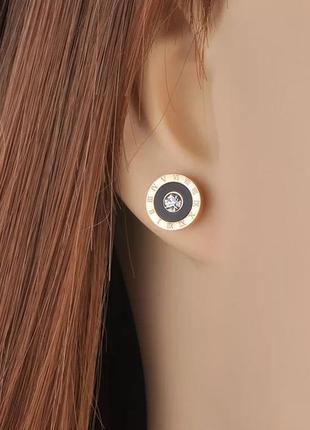 Женский комплект украшений / набор бижутерии золотистой с классическими римскими цифрами