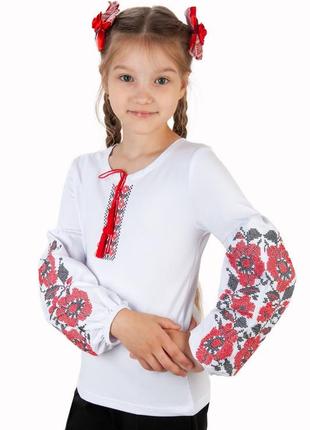 Вишиванка бавовняна сорочка блузка для дівчинки