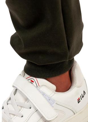 Подростковые спортивные штаны хаки с вышивкой двунитка, качественные спортивные брюки защитного цвета для подростков3 фото