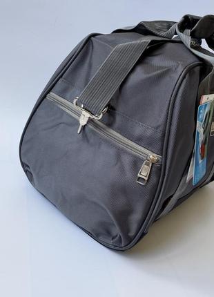 Дорожная сумка серая спортивная из полиэстра средняя через плечо tongsheng3 фото