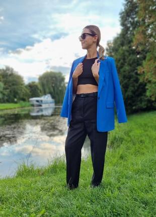 Стильный пиджак жакет синий zara, состояние нового