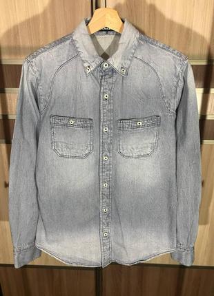 Джинсовая рубашка denham размер s оригинал