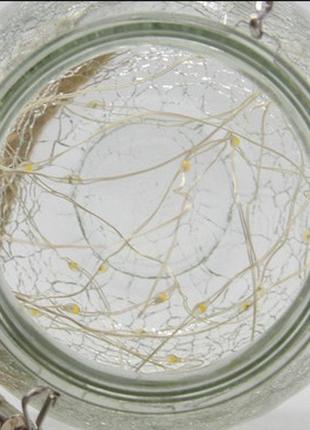 Світильник нічник від сонячної батареї вуличний підвісний лампа банка зі світлячками