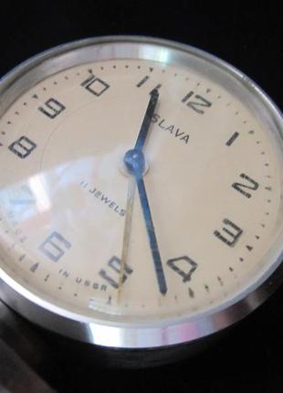 Будильник настольный "slava" рабочий ссср made in ussr №4. 50е годы.