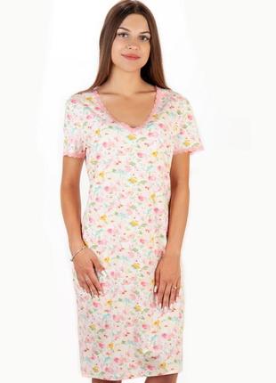 Женская нежная молочная ночная рубашка, легкая стрейчевая ночнушка для женщин2 фото