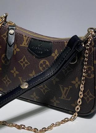 Louis vuitton easy pouch on strap monogram brown/black